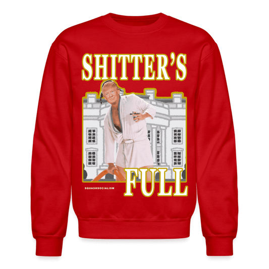 Shitters Full Trump Ugly Christmas Sweater - red