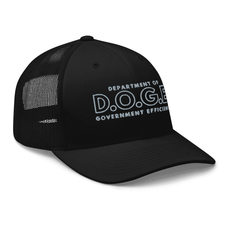D.O.G.E Department of Government Efficiency Black Trucker Hat