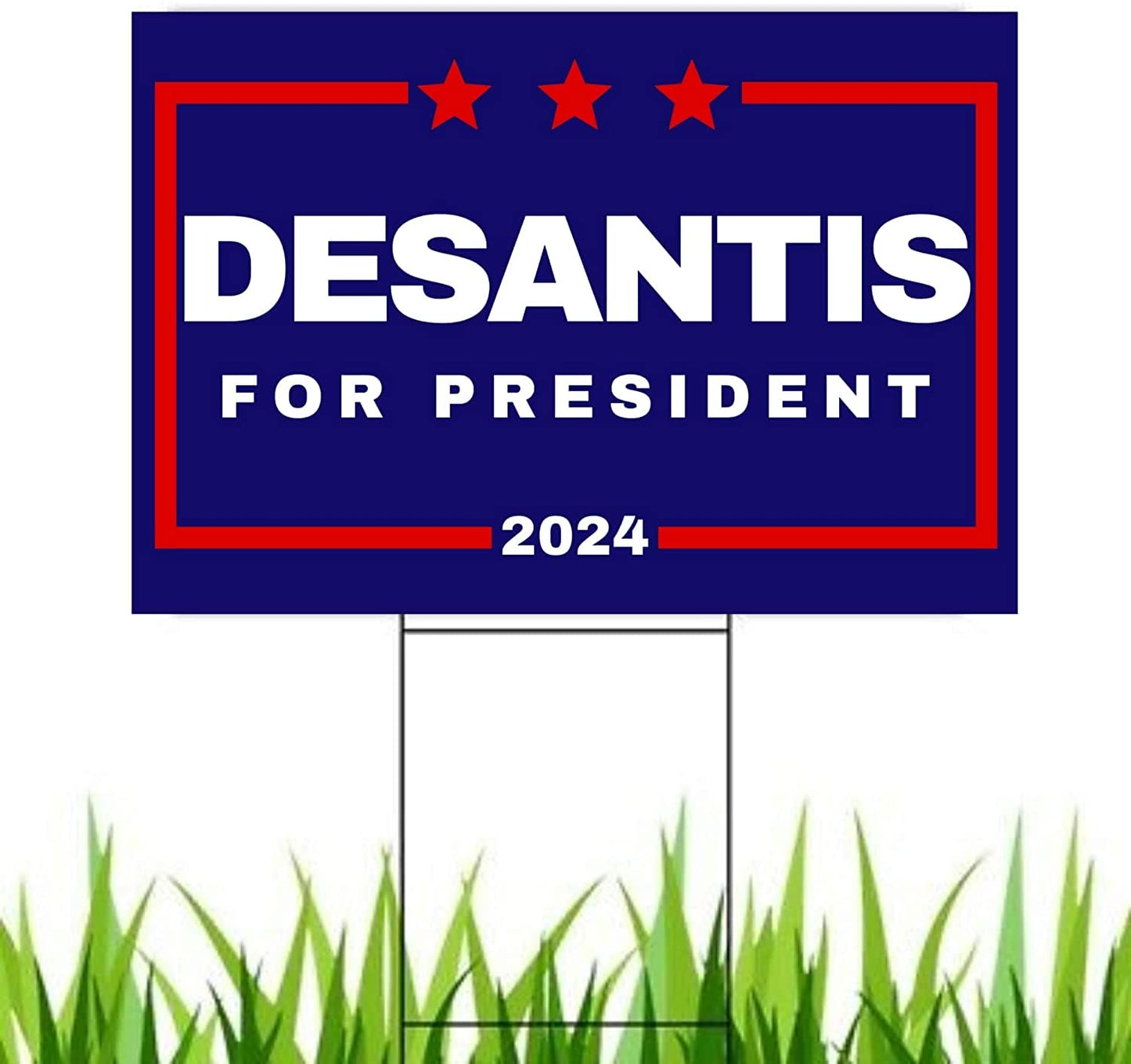 Desantis '24 Yard Sign | Ron Desantis for President 2024 Corrugated Lawn Sign with Metal Stake - LiberTee Shirts