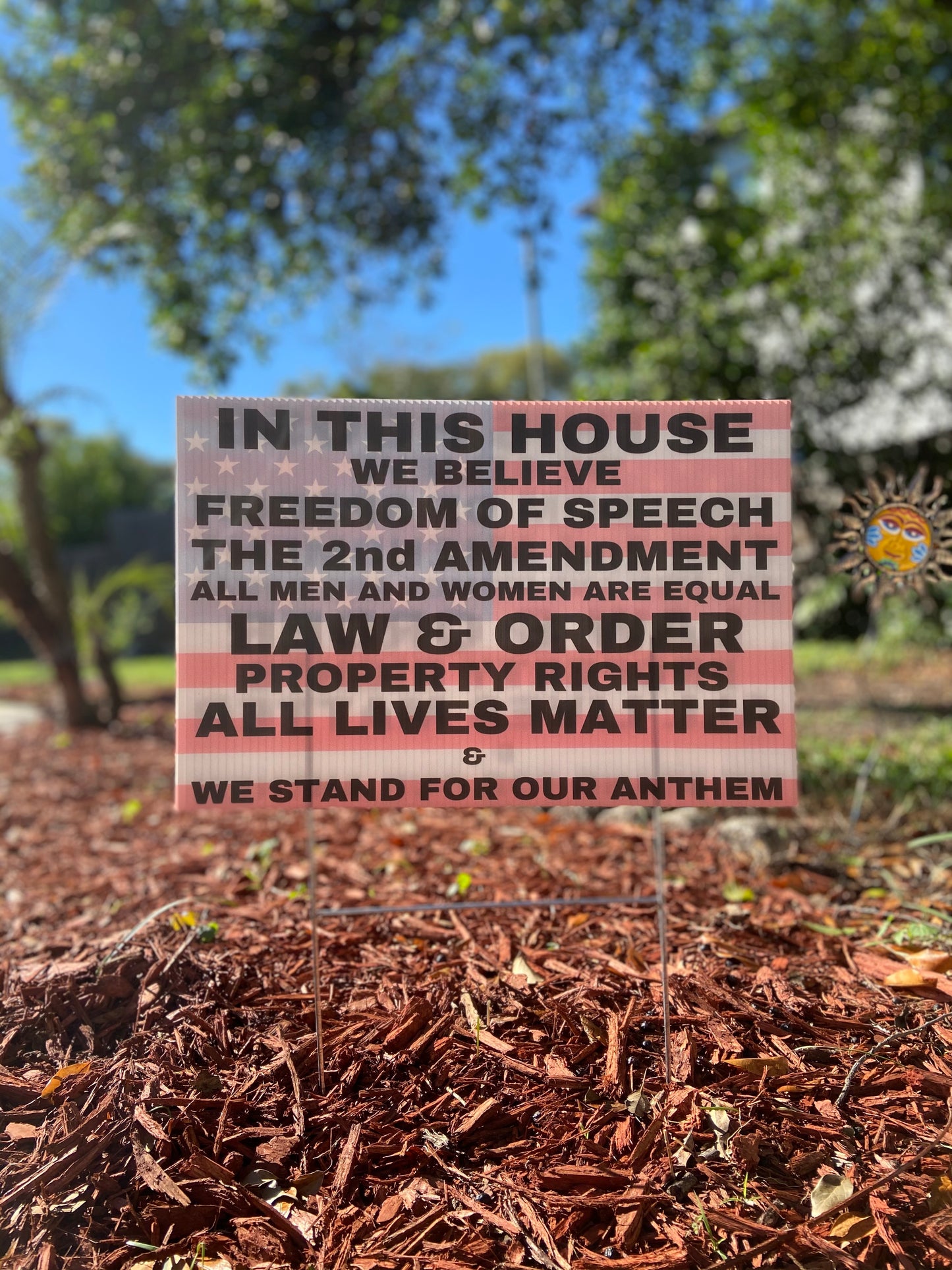 In this House We Believe in Conservative Values Yard Sign | 18"x12" Patriotic Freedom Lawn Sign