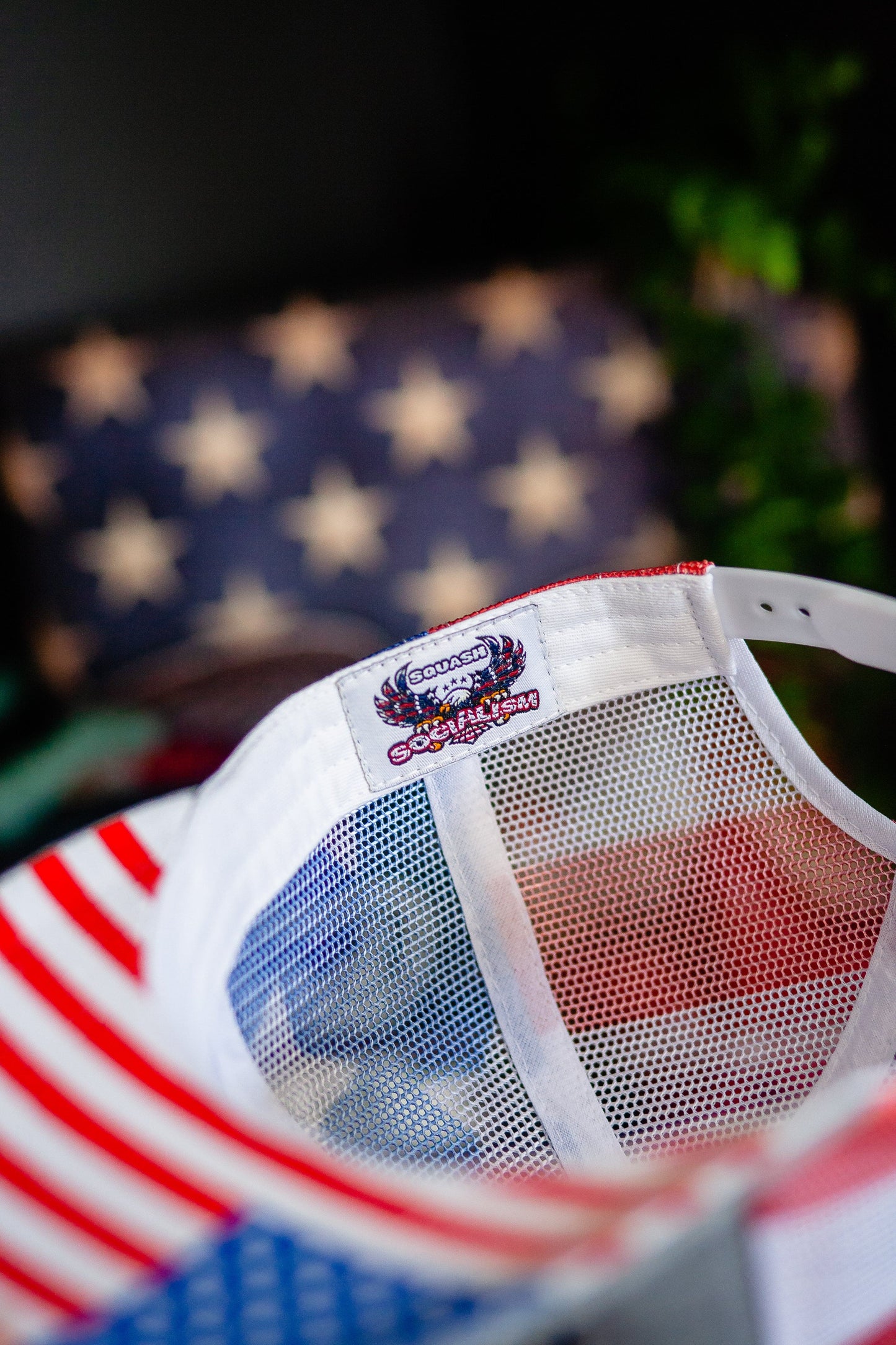 Trump DeSantis 2024 American Flag Back Mesh Trucker Hat - LiberTee Shirts