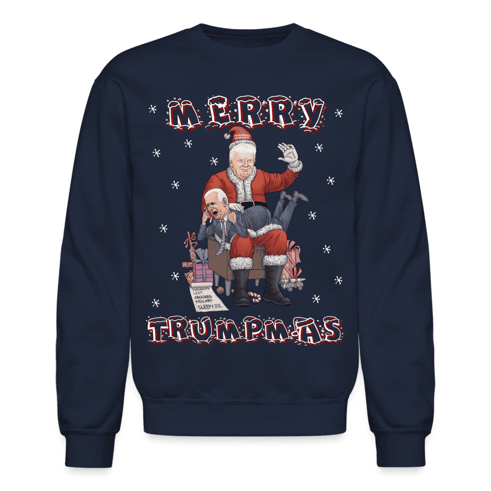 Merry Trumpmas Trump Spanking Biden SPOD - navy