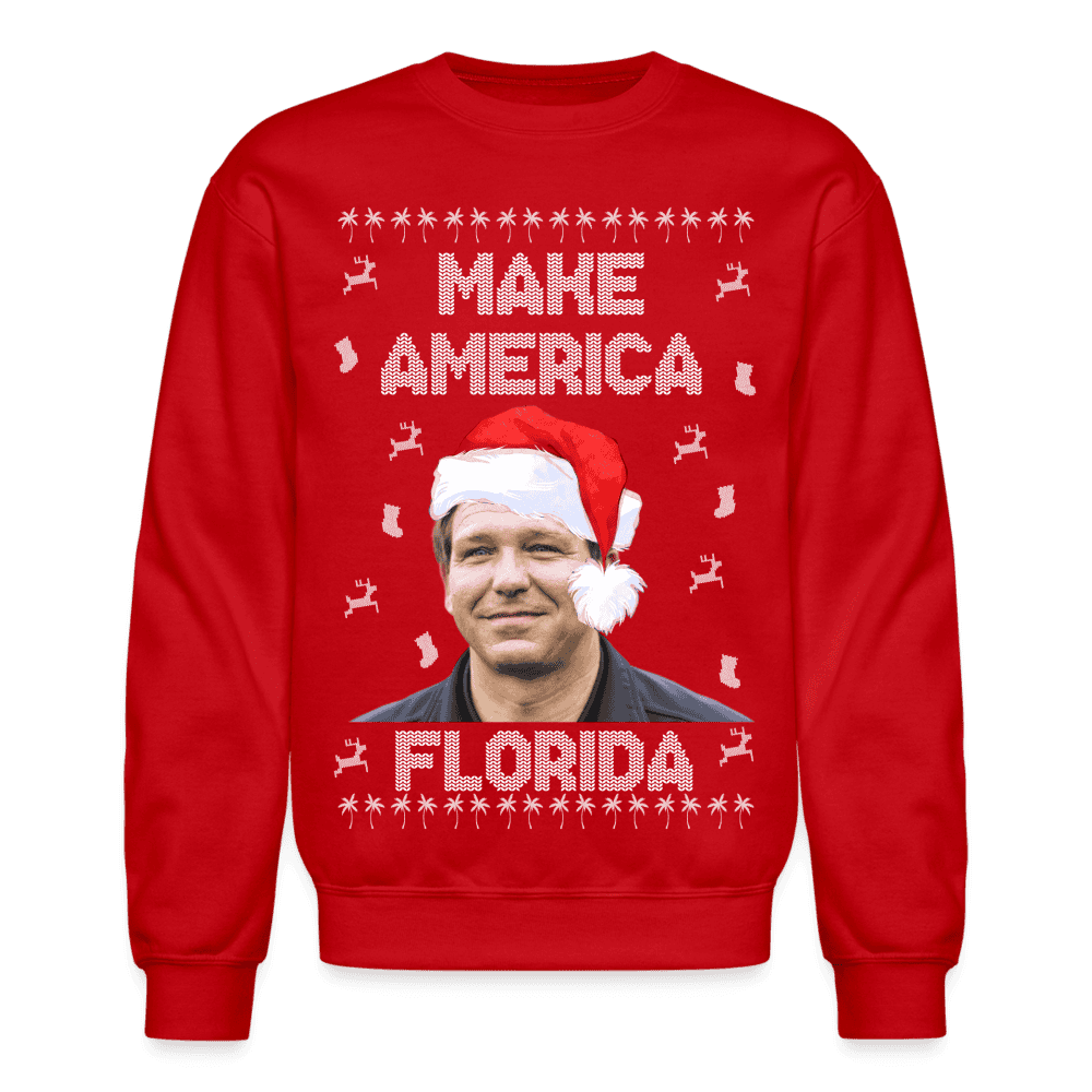 Make America Florida Desantis 24 Ugly Christmas Sweater SPOD - red
