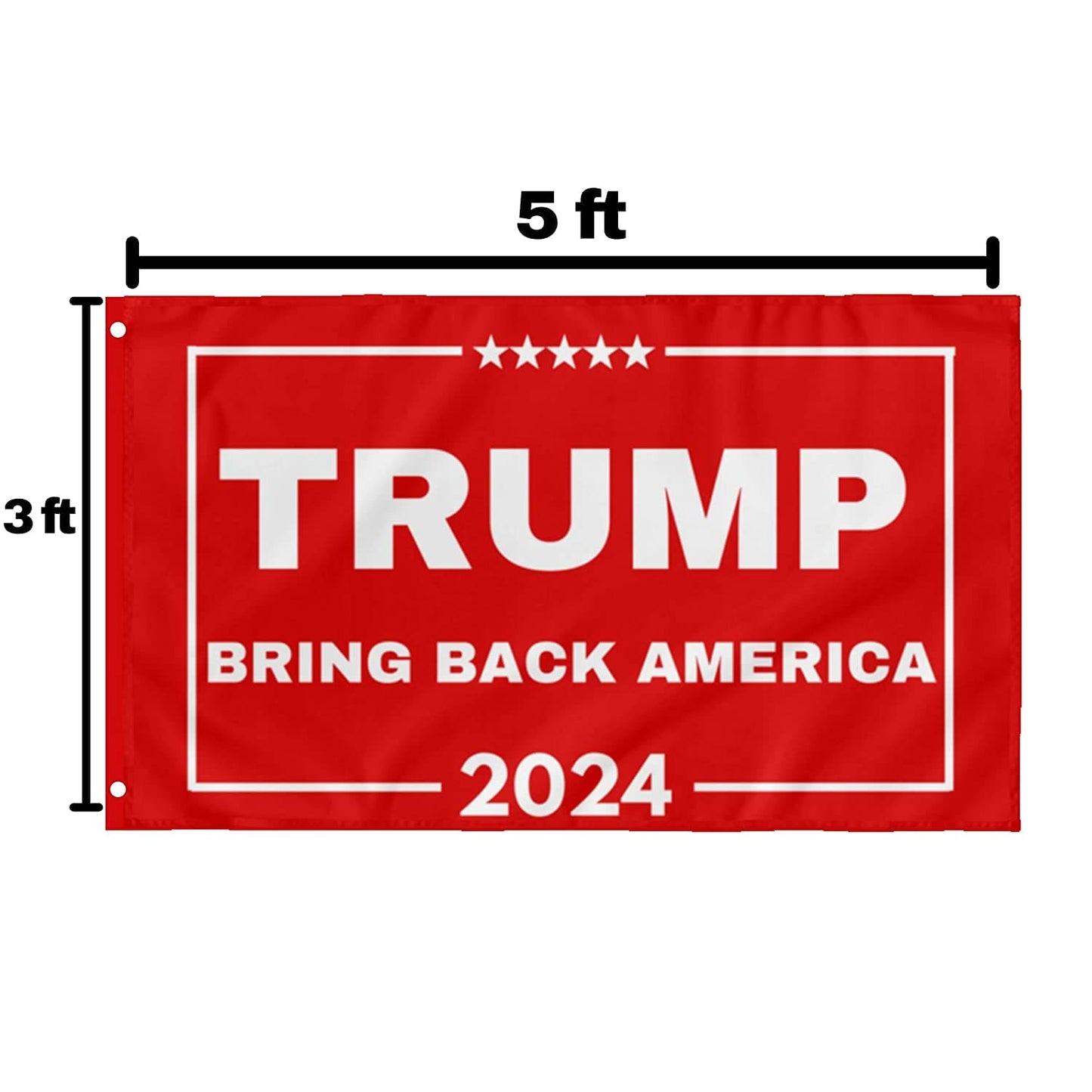 Trump 2024 Flag Bring Back America Red 3x5ft Flag for Donald Trump '24 Save America Supporters - LiberTee Shirts