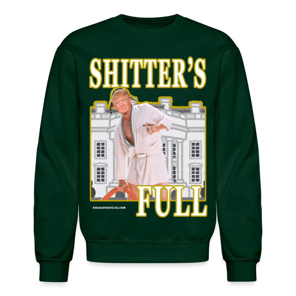 Shitter's Full Trump Ugly Christmas Sweater - Green - forest green