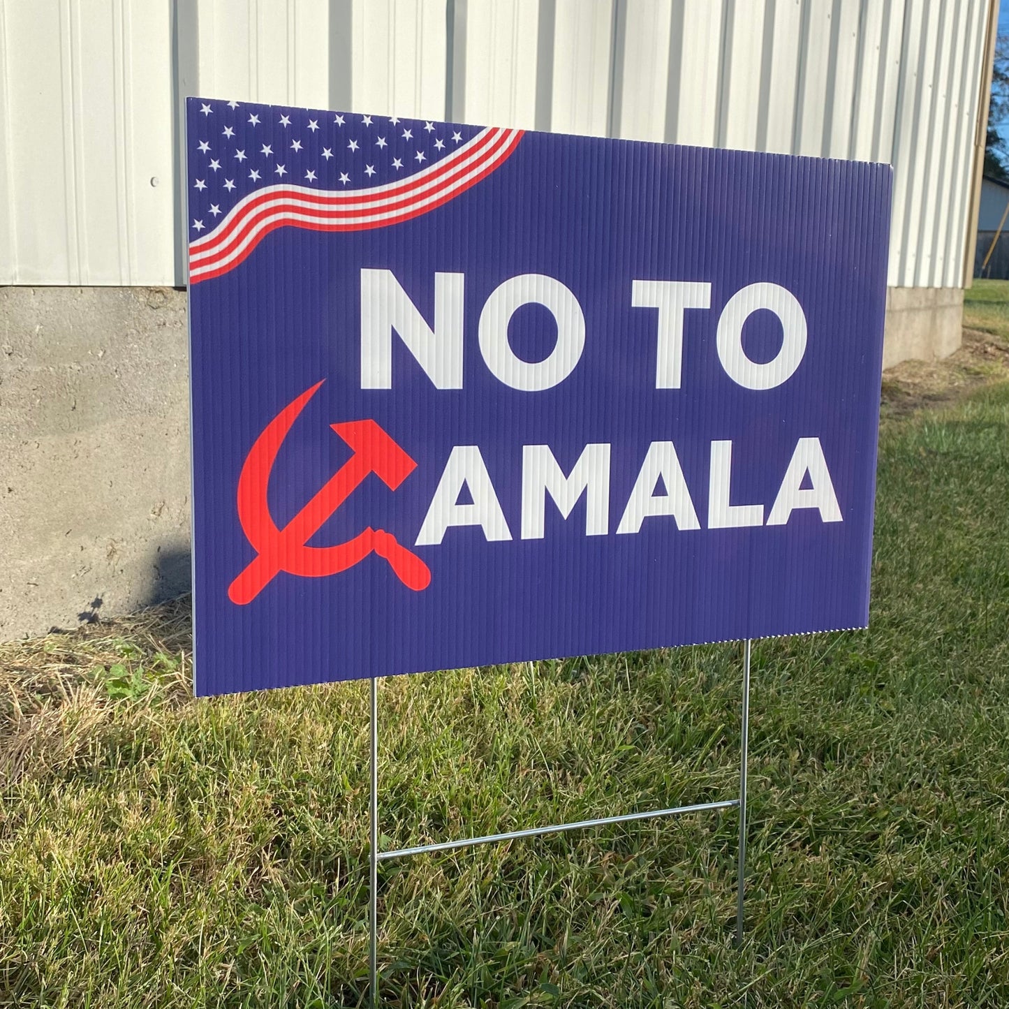 No To Communist Kamala Yard Sign | 18"x12" Anti-Harris Lawn Sign for 2024