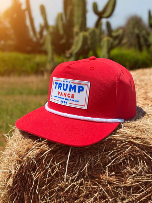 Trump Vance 2024 Make America Great Again Red Rope Hat