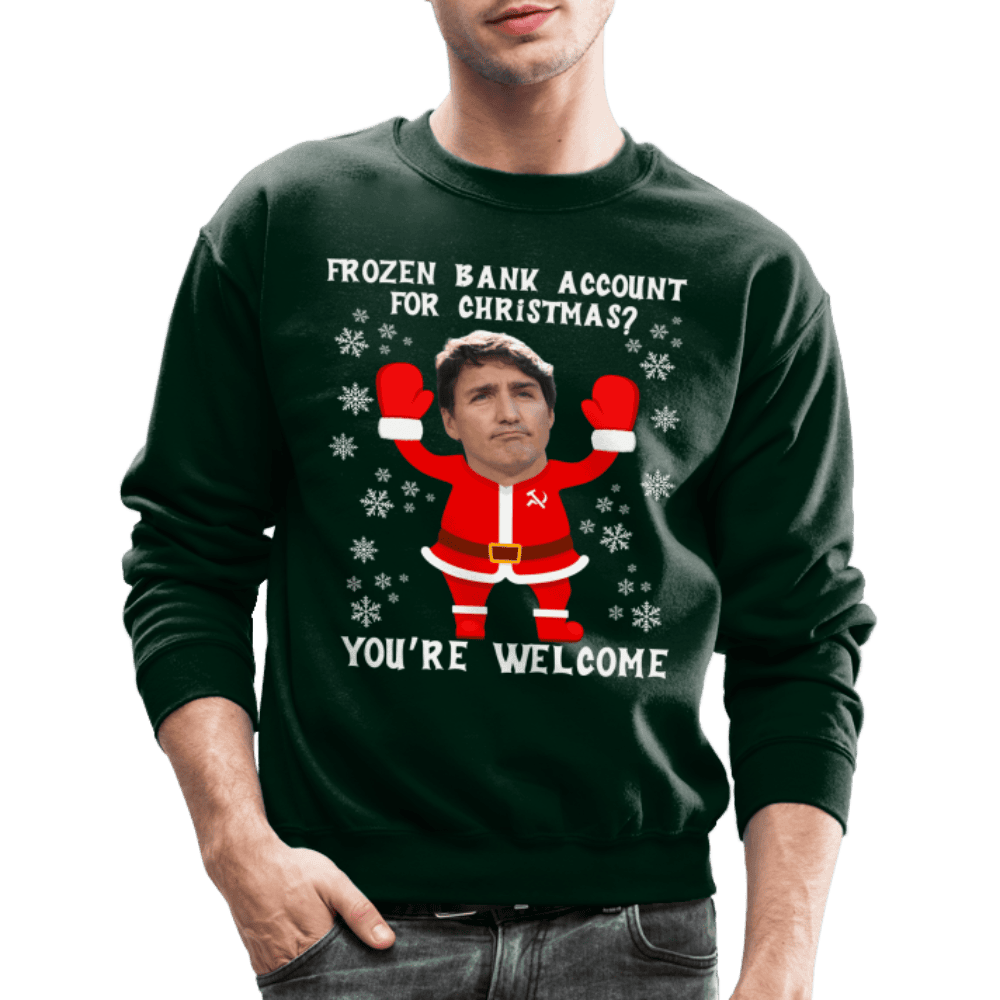 Justin Trudeau Tyrant Christmas Sweater - forest green