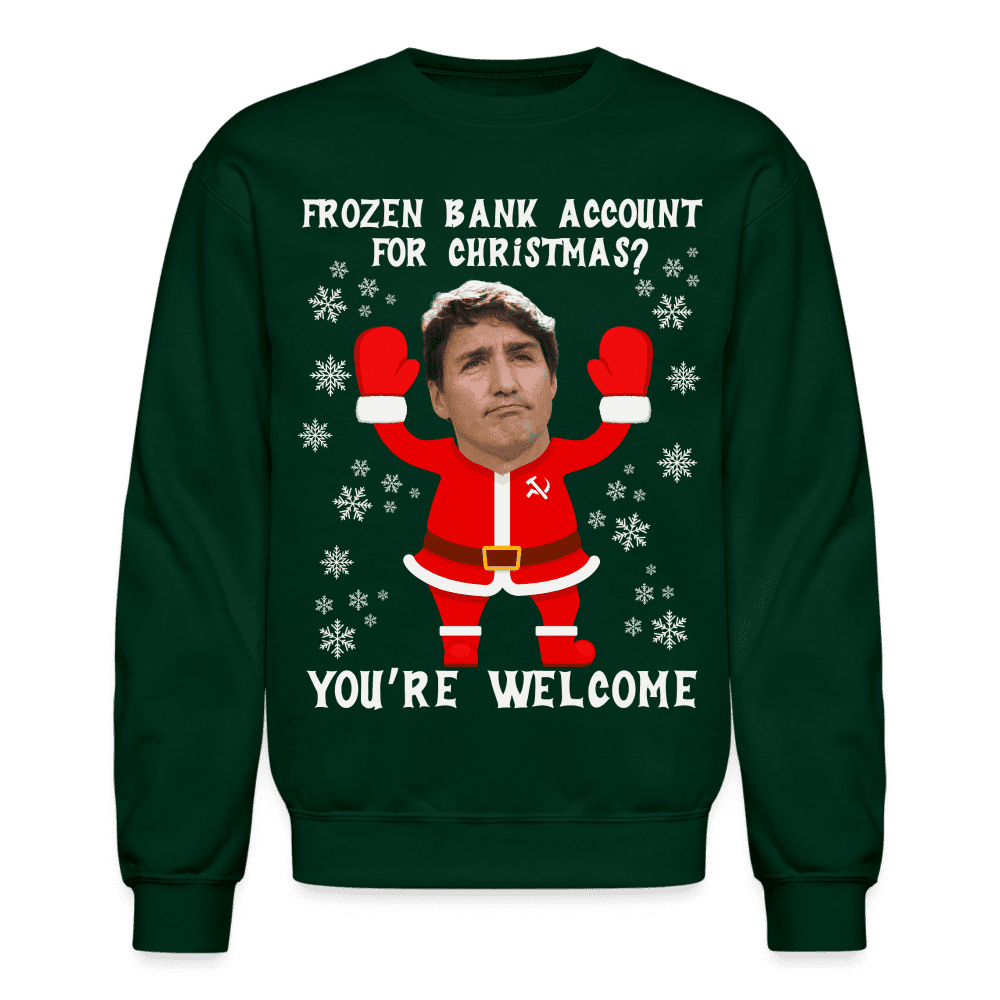 Justin Trudeau Tyrant Christmas Sweater - forest green