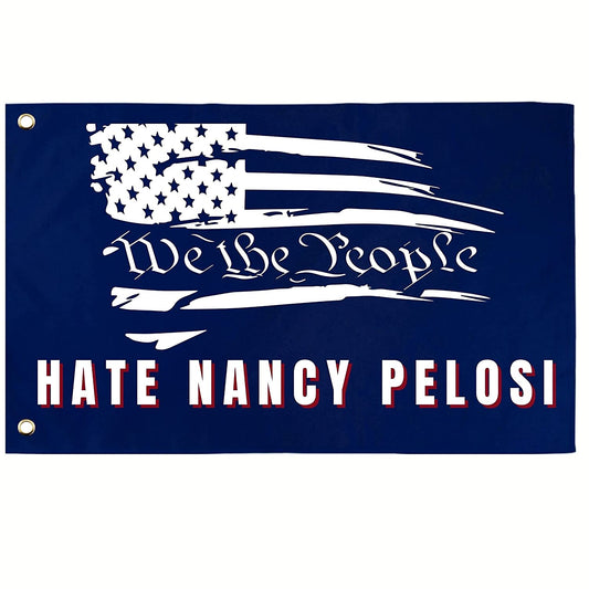 Anti Nancy Pelosi Wall Flag | Funny Crazy Nancy 3x5 ft Single-Sided Banner with Grommets | Great Gift Idea for Trump Supporters and Republicans