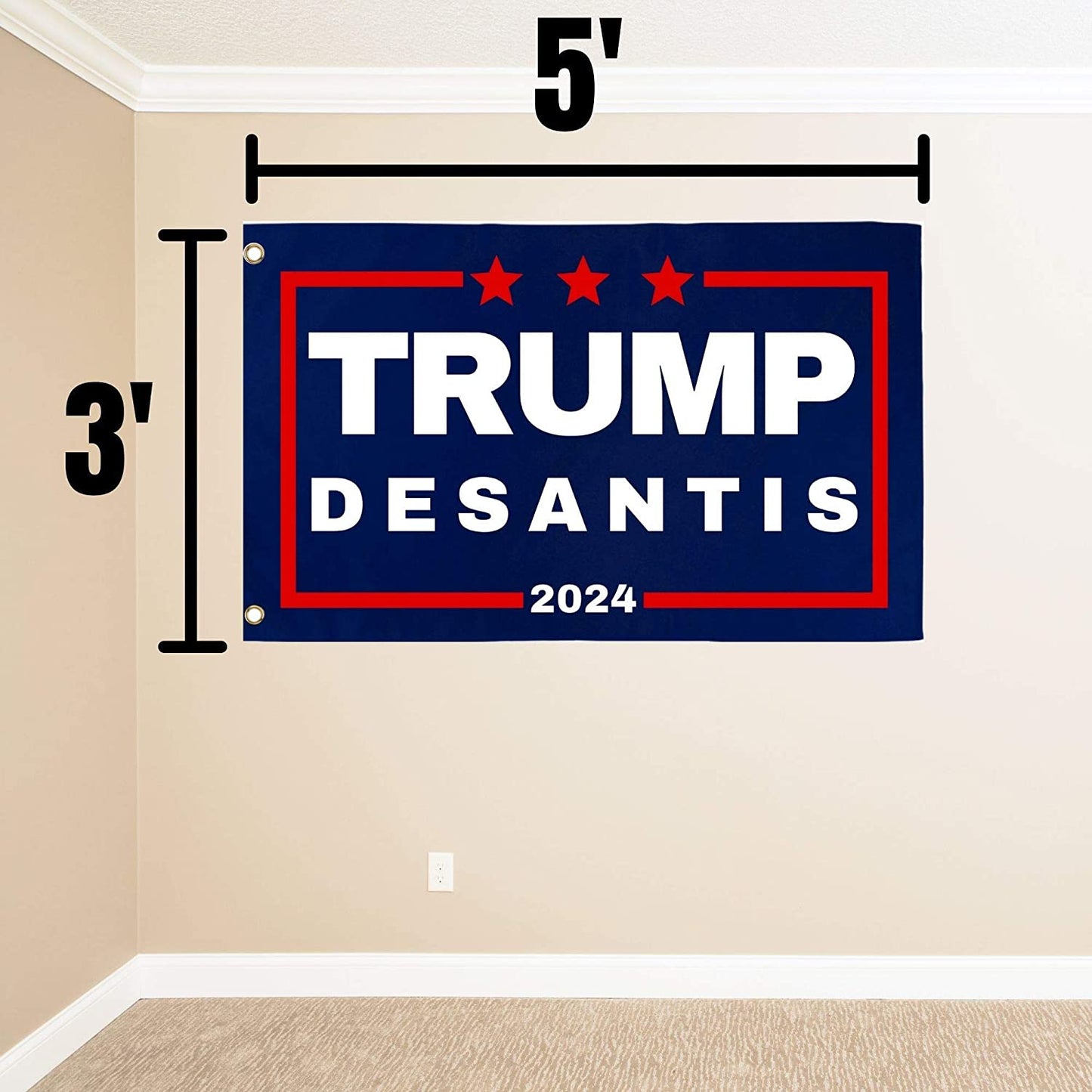 Trump DeSantis '24 3x5 Wall Flag