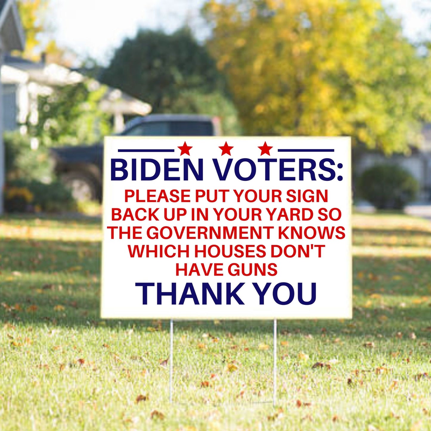 Anti Biden Pro 2nd Amendment 18"x12" Double-Sided Yard Sign