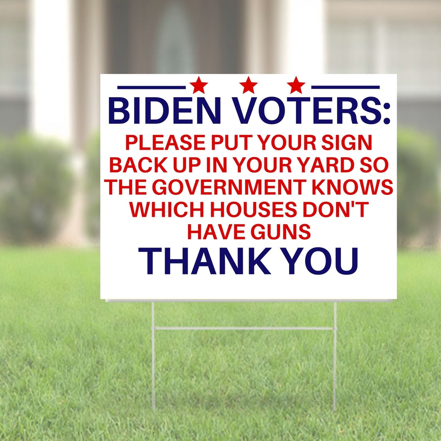 Anti Biden Pro 2nd Amendment 18"x12" Double-Sided Yard Sign - 2 PIECES