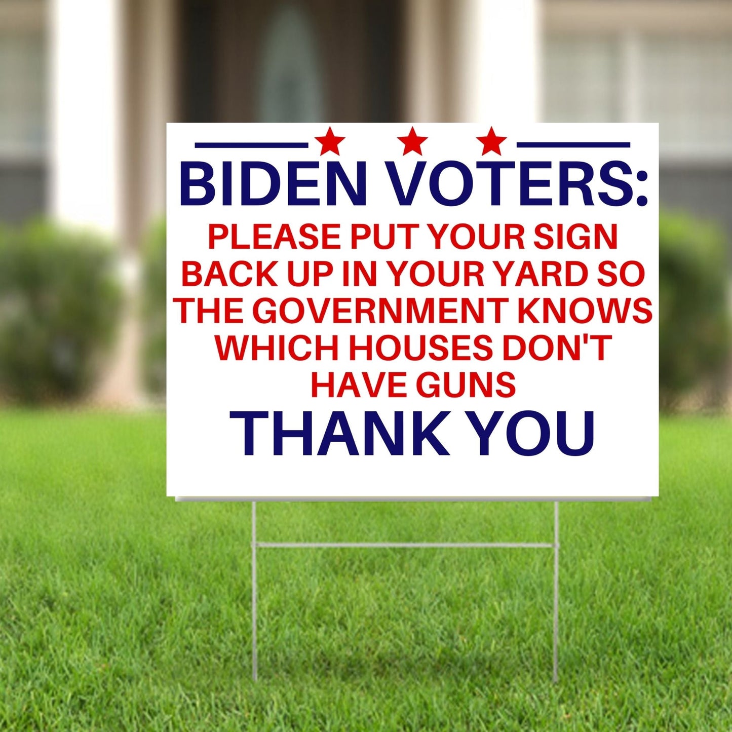 Anti Biden Pro 2nd Amendment 18"x12" Double-Sided Yard Sign - 2 PIECES