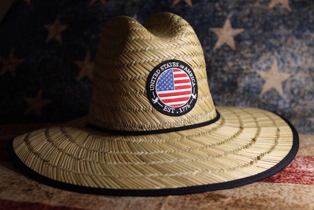 Patriotic USA 1776 Straw Sun Hat