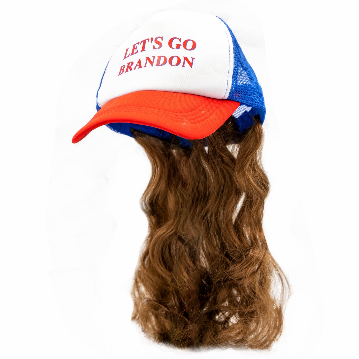 Let’s Go Brandon USA Hat with Mullet Wig