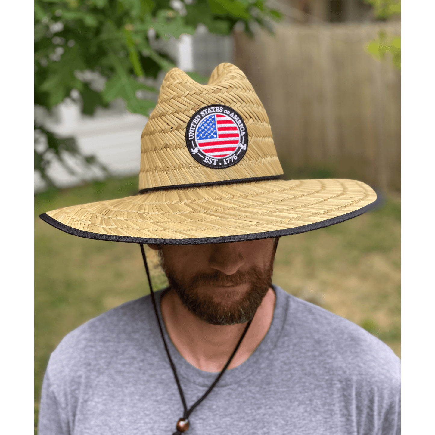 Patriotic USA 1776 Straw Sun Hat