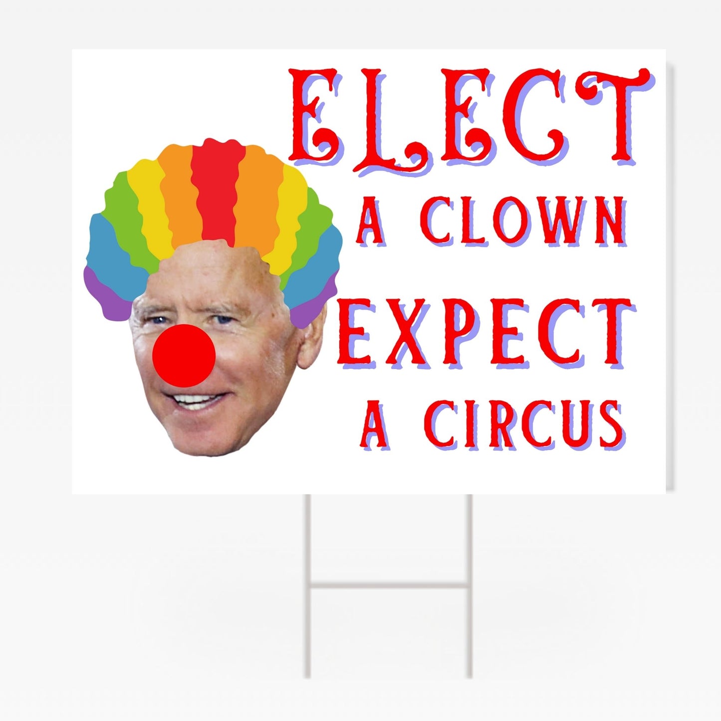 Biden is a Clown Yard Sign | Anti Joe Biden Lawn Decoration | Pro Trump 18"x12" Double-Sided Sign with Stake Made in USA