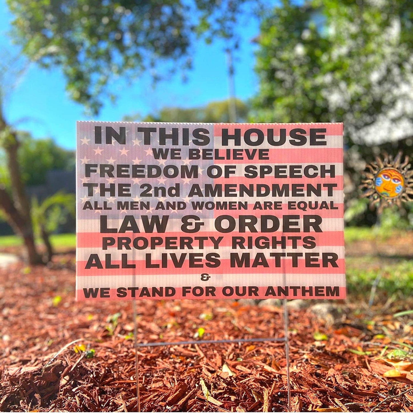 In This House We Believe in Freedom and Liberty Conservative 2nd Amendment Pro-America Yard Sign