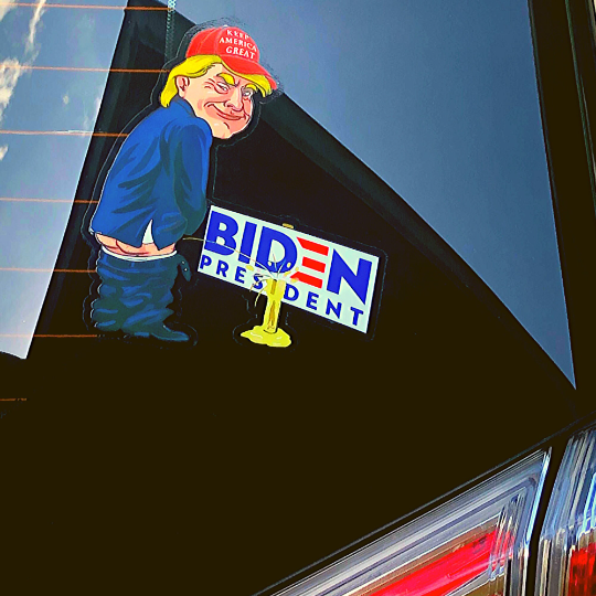 Donald Trump Pissin' on Biden Window Sticker Detail - 2-Pack