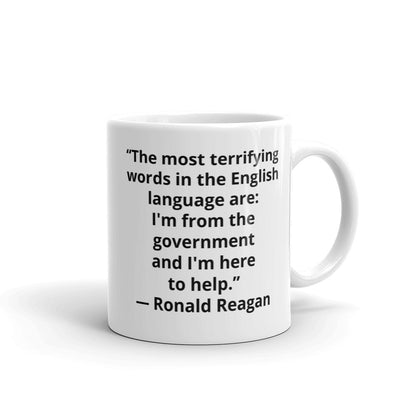 Reagan terrifying words mug