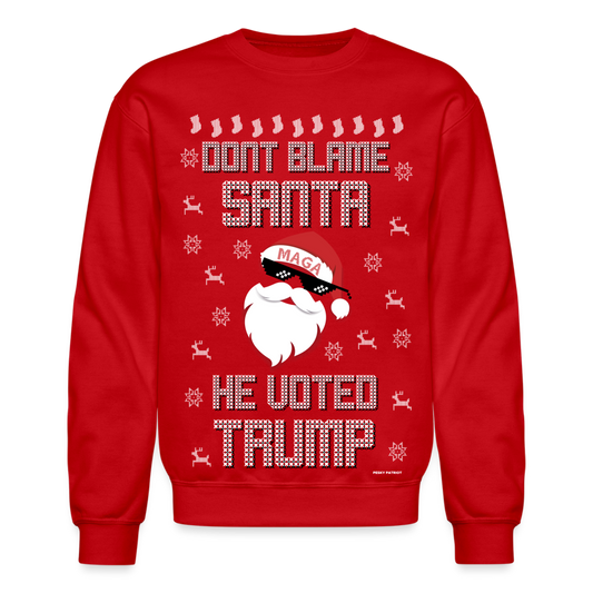 Dont Blame Santa Trump Ugly Sweater SPOD - red