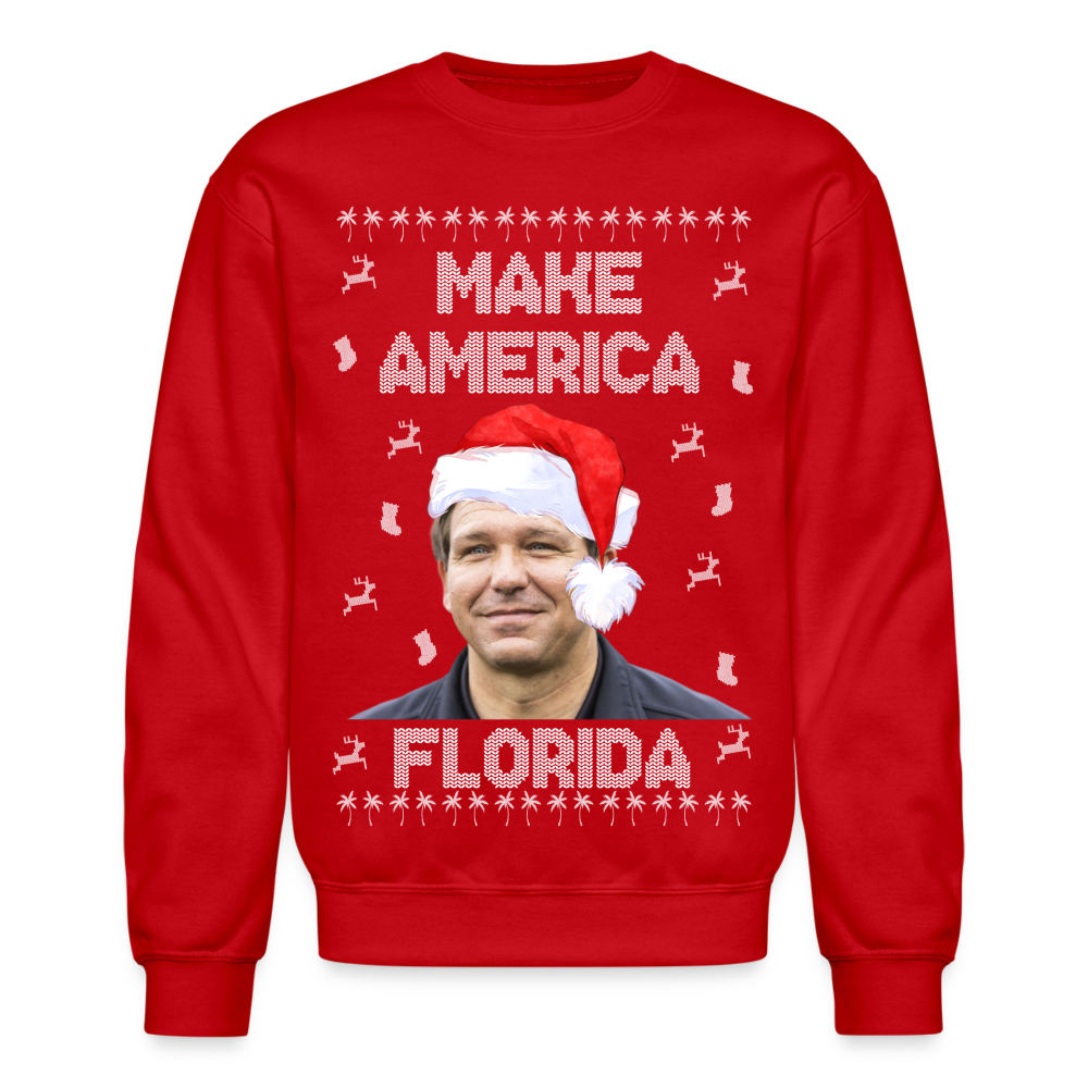 Make America Florida Desantis 24 Ugly Christmas Sweater SPOD - red