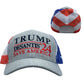Donald Trump Ron Desantis 2024 Save America Trucker Hat with Flag Pattern Mesh Back | Unisex Patriotic Trump DeSantis '24 Cap with USA Flag